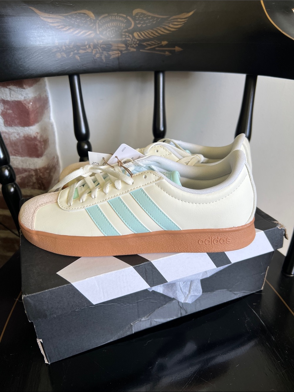 Adidas VL Court Base Samba Cream/Mint - W7